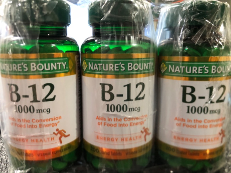 Photo 2 of Nature's Bounty Vitamin B12, Supports Energy Metabolism, Tablets, 1000mcg, 200 Ct Unflavored
3 pack