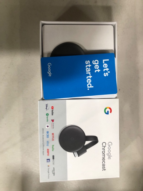 Photo 2 of Google Chromecast - Streaming Device with HDMI Cable - Stream Shows, Music, Photos, and Sports from Your Phone to Your TV Black