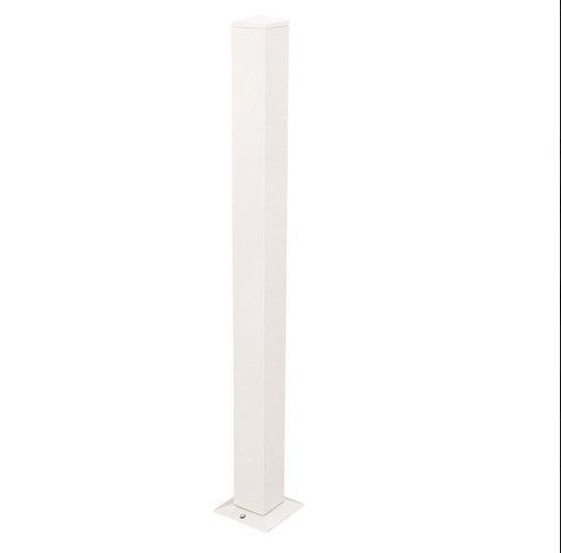 Photo 1 of 2-1/2" Square 42" H Floor Mount Receiver Post for Picket Rail - Aluminum -White