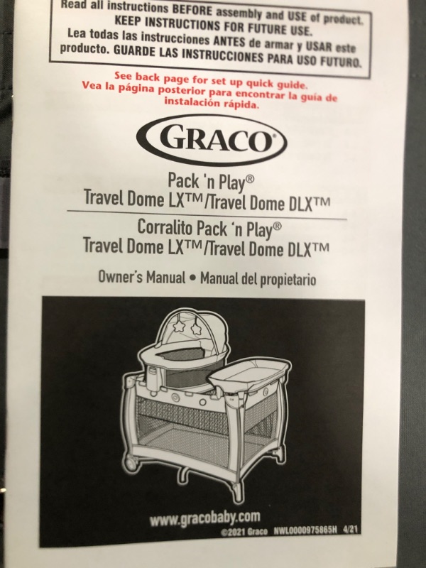 Photo 3 of Graco Pack 'n Play Travel Dome LX Playard | Includes Portable Bassinet, Full-Size Infant Bassinet, and Diaper Changer, Annie w/ Raised Mode Annie