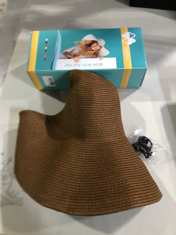 Photo 1 of Women's Wide Brim Sun Hat - Sun Protection Floppy Straw Hat Summer Beach Hat, 2 pack