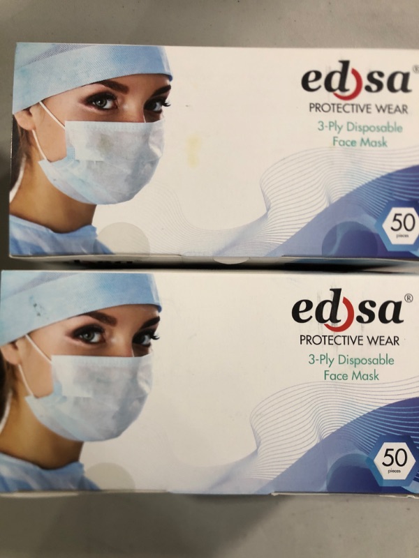 Photo 2 of edsa Masks Disposable, Blue Mask, Facemaks, Disposable Mask, Blue Face Masks, Face Madk, Blue Masks Disposable 50 Pack, Mask Disposable, Surgeon Masks