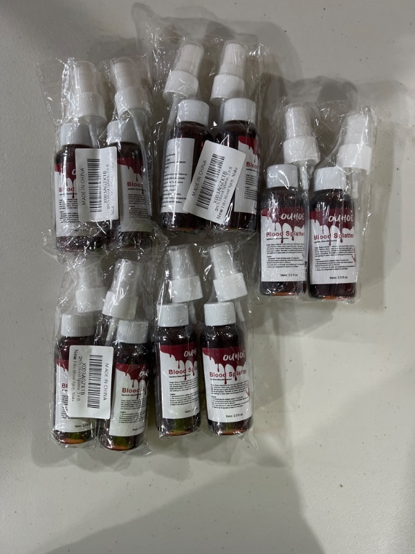 Photo 2 of Halloween Fake Blood, Washable Fake Blood Spray For Face Mouth Clothes, Easy to Clean Blood Paint Vampire Zombie Makeup, Realistic Bloody Clothing Splatter Blood Fake Dress Up Cosplay (2oz/60ml)X2pc (B)