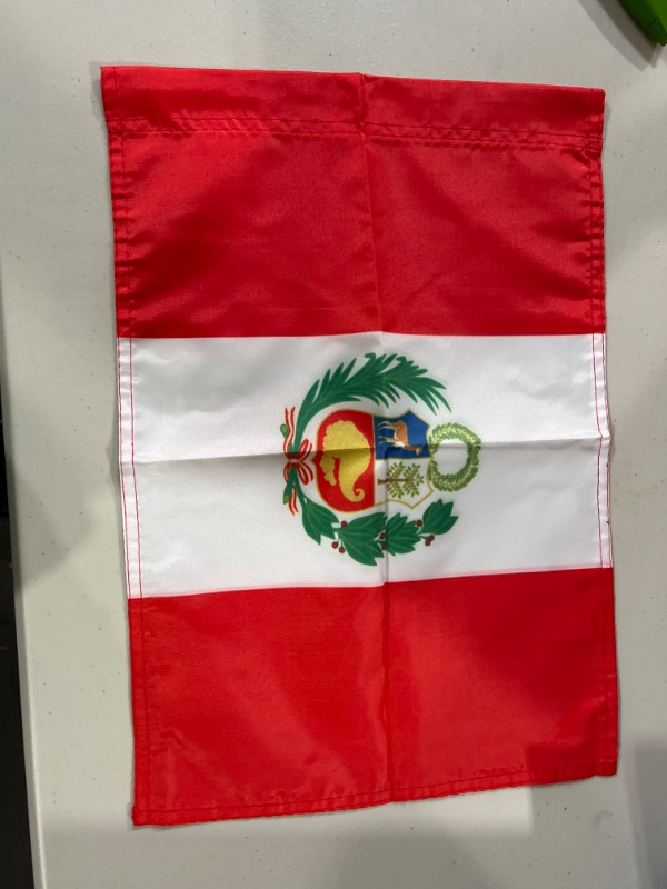 Photo 2 of AZ FLAG Peru Flag 18'' x 12'' Cords - Peruvian Small Flags 30 x 45cm - Banner 18x12 in