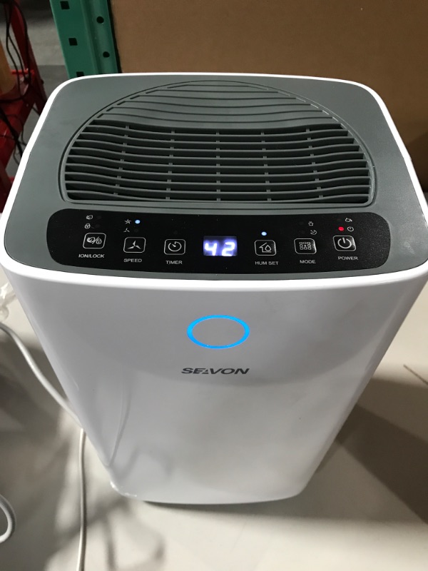 Photo 2 of 30 Pint Dehumidifiers for 2000 Sq. Ft Home Basements with Drain Hose, SEAVON Dehumidifier with Auto and Manual Drainage, 12 Hours Timer, Child Lock, Dry Clothes, Intelligent Humidity Control for Bedroom, Bathroom, Laundry Room, Office