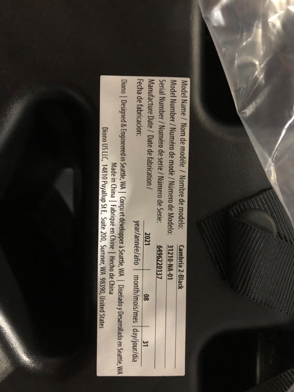 Photo 3 of Diono Cambria 2 XL, Dual Latch Connectors, 2-in-1 Belt Positioning Booster Seat,  8 Years 1 Booster Seat, Black 2020 Black