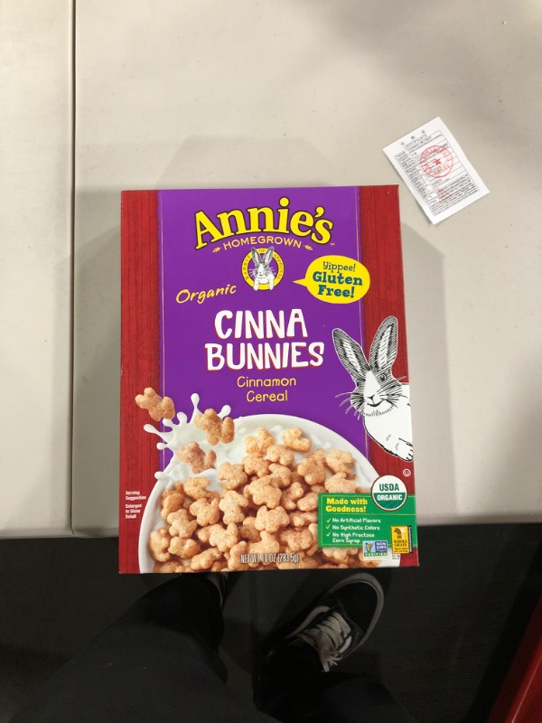 Photo 2 of ANNIE'S HOMEGROWN, Organic Cereal,Cinnabunnies, Size 10 OZ - No Artificial Ingredients GMO Free 95%+ Organic