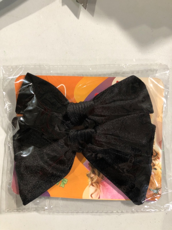 Photo 1 of CEELGON 2PCS 6" Big Velvet Bows Black Toddler Hair Clips Hair Bows Accessories For Little Girl Pigtail Bows