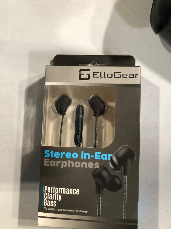 Photo 2 of ElloGear EG10 Earbuds Wired Headphones - 3.5mm with Noise Cancelling Technology, Earphones with Microphone, Volume Control - Clarity and Bass Performance - for Phone, Computer, Laptop - Black