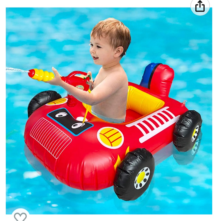 Photo 1 of HotMax Toddler Inflatable Fire Boat Swimming Pool Beach Float Toys with Built-in Squirt Water Gun for Kids Boys Girls Summer Gift