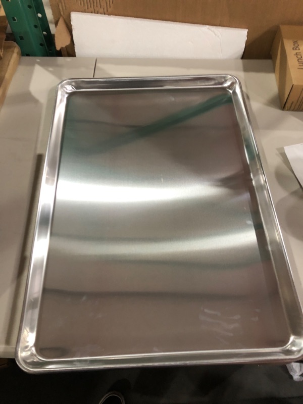 Photo 2 of Bakn Sheet Pans Full Size 19 Gauge 18" x 26" Wire in Rim Aluminum Sheet Pan