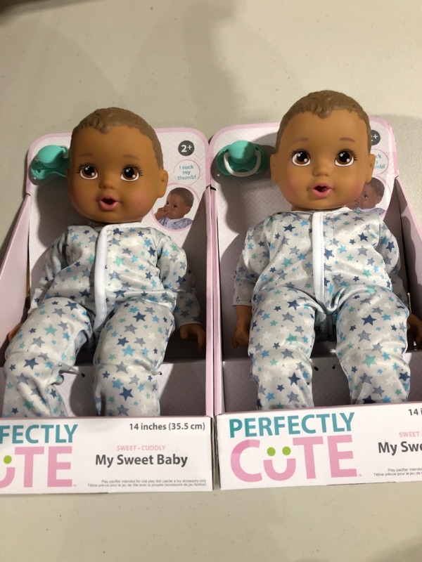 Photo 2 of Perfectly Cute 14 Baby twin set Dolls - Brown Hair, Brown Eyes 