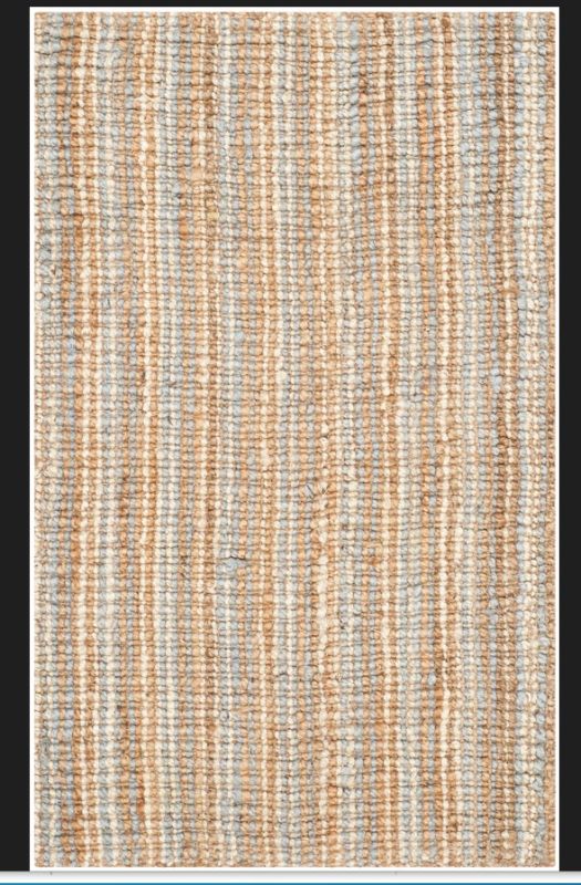 Photo 1 of  Natural Fiber Hand Woven Runner Rug, Grey & Natural - 2 Ft.-6 in. X 4 Ft.