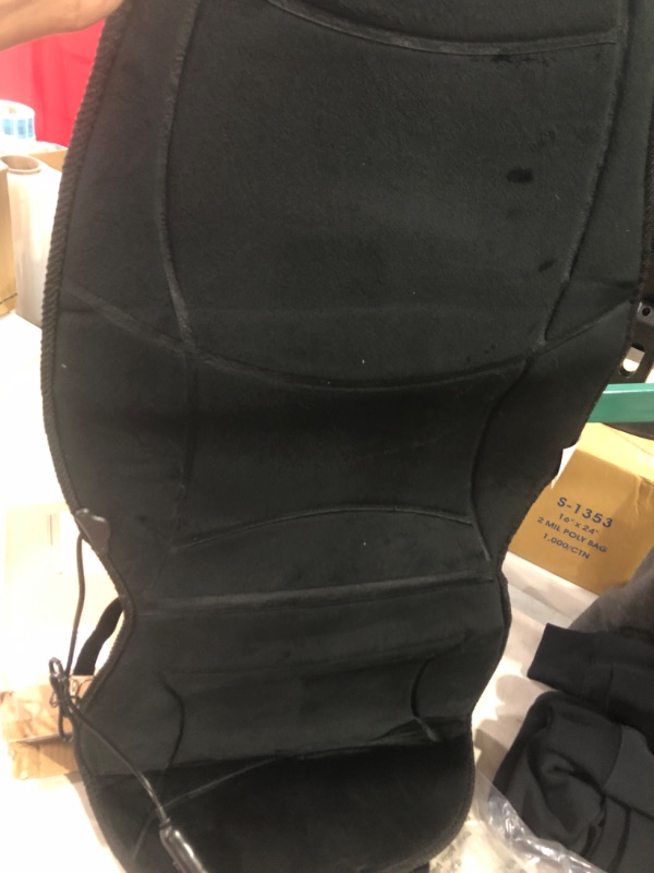 Photo 1 of HealthMate IN9438 Velour 12V Seat Cushion with Lumbar Support, Soft Warm with Easy Controller, Color Black, Products by Wagan
