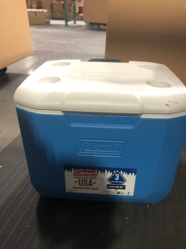 Photo 2 of Coleman Performance Wheeled Cooler, Blue