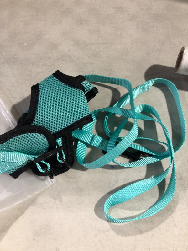 Photo 2 of Cat Harness and Leash Set for Walking Escape Proof, Kitten Harness and Leash Adjustable, Small Large Cat Walking Harness and Leash, Lightweight Soft Vest Harness and Leash Green M ( Chest 12-14'')