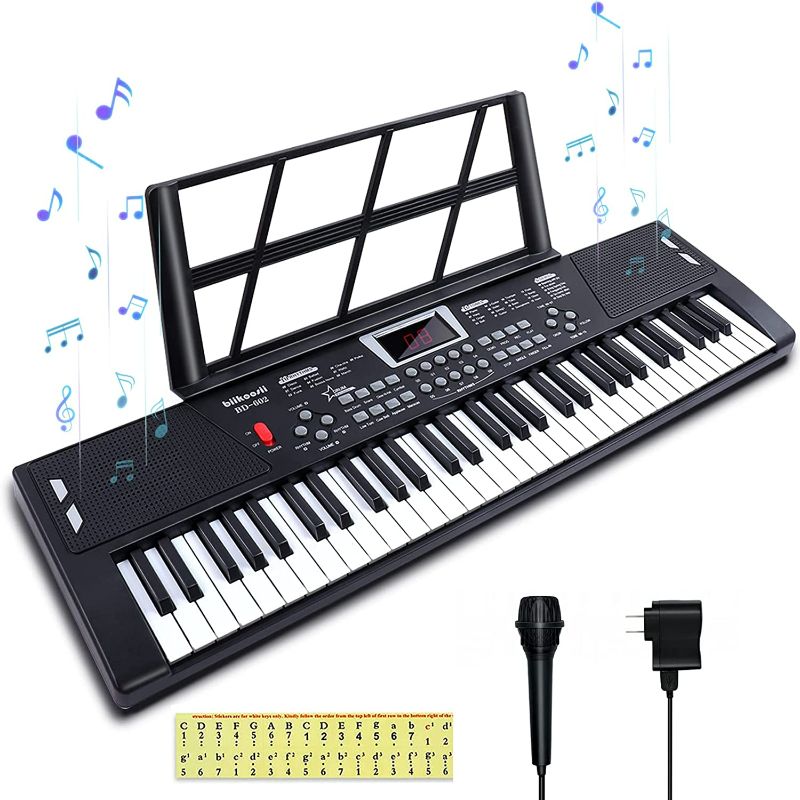 Photo 2 of biikoosii 61 key piano keyboard,keyboard piano for beginners keyboard piano with built-in dual speakers and microphone portable digital electric piano
