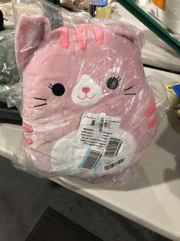 Photo 2 of Squishmallows 16" Laura The Pink Cat – Pink Cat with Furry Tummy Belly - Official Kellytoy - Plush Stuffed Animal Toy (Laura The Pink Cat)