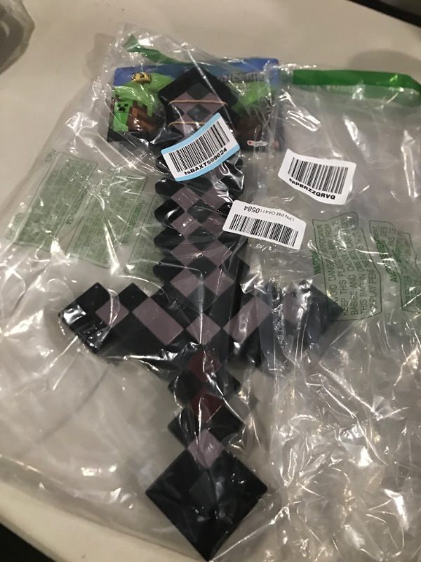 Photo 2 of Minecraft Netherite Sword, Official Minecraft Costume Accessory for Kids, Single Size Video Game Costume Prop