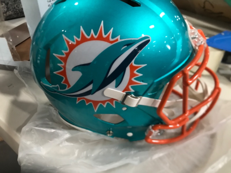 Photo 1 of **SEE CLERK NOTES**
Riddell NFL Flash Alternative Collectible Football Helmet Speed MIAMI DOLPHINS
