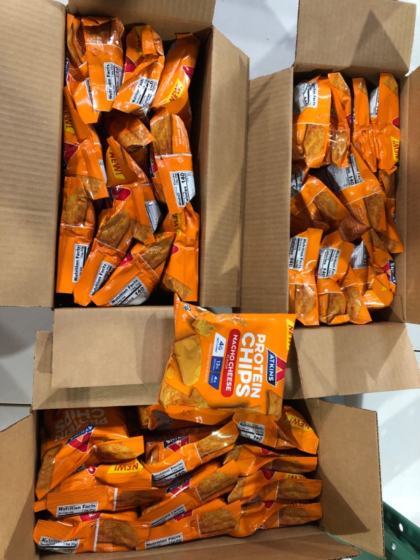 Photo 2 of [3 boxes] 12-Pack Atkins Protein Chips, Nacho Cheese, Keto Friendly, Baked Not Fried 1.1oz [EXPIRED 11/04/2022] 