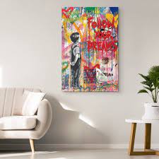 Photo 1 of [3 pc] Mr Brainwash Graffiti Boy Color Pop Prints for Wall Decorations about 12" x 15"