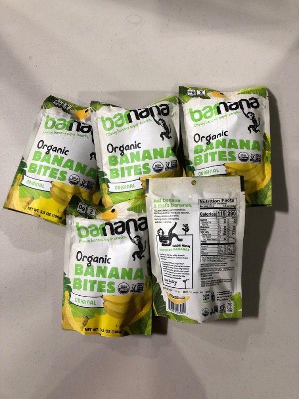 Photo 2 of Barnana Organic Chewy Bites, Original, 3.5 Ounce - 5 pack [EXPIRED]