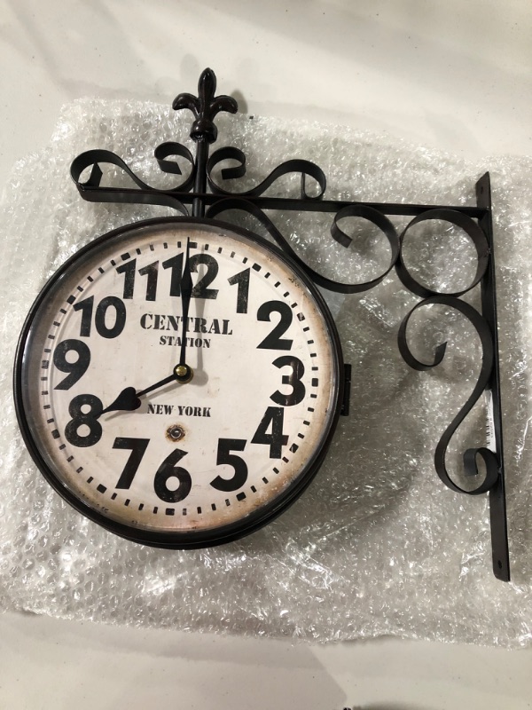 Photo 2 of Deco 79 Metal Wall Clock with Scroll Designs, 15" x 3" x 16", Black