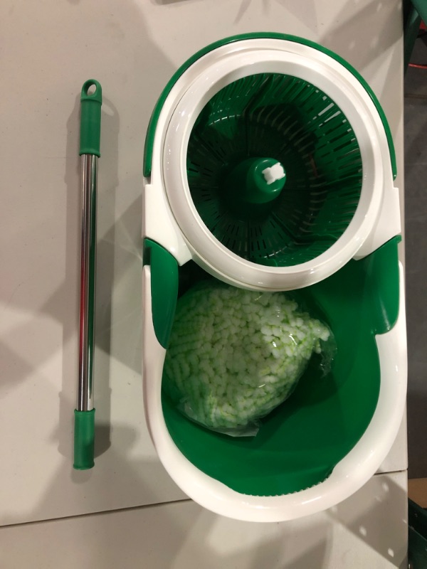 Photo 2 of [PARTS] Libman All-In- One Microfiber Spin Mop and Bucket Floor Cleaning System, 2 Gallons, Green & White