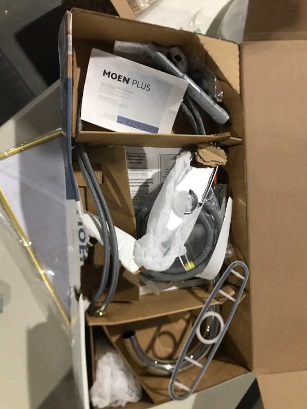 Photo 2 of Moen Adler Chrome One-Handle High Arc Pulldown Kitchen Faucet with Power Clean, 87233 Chrome Faucet