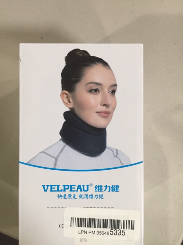 Photo 2 of VELPEAU Neck Brace -Foam Cervical Collar - Soft Neck Support Relieves Pain & Pressure in Spine - Wraps Aligns Stabilizes Vertebrae - Can Be Used During Sleep (Comfort, Blue, Medium, 4?) Comfort(special)blue Medium (Pack of 1)