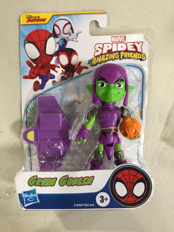 Photo 2 of Spidey and His Amazing Friends Marvel Green Goblin Hero Figure, 4-Inch Scale Action Figure, Includes 1 Accessory, for Kids Ages 3 and Up