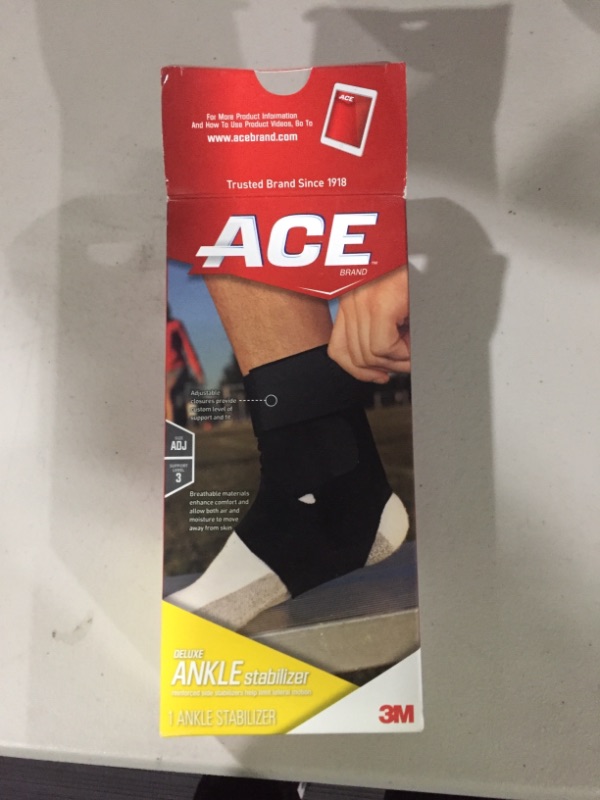 Photo 2 of ACE Deluxe Ankle Stabilizer, Adjustable, Black, 1/Pack Deluxe Stabilizer