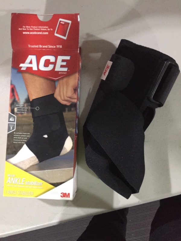 Photo 3 of ACE Deluxe Ankle Stabilizer, Adjustable, Black, 1/Pack Deluxe Stabilizer