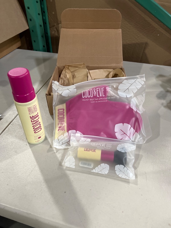 Photo 1 of Coco & Eve Self Tanner Mousse Kit - All Natural Sunless Tanning Mousse (Dark) | Instant Self Tanning Lotion with Bronzer & Self Tanning Mitt Applicator | Sunny Honey Bali Bronzing Kit