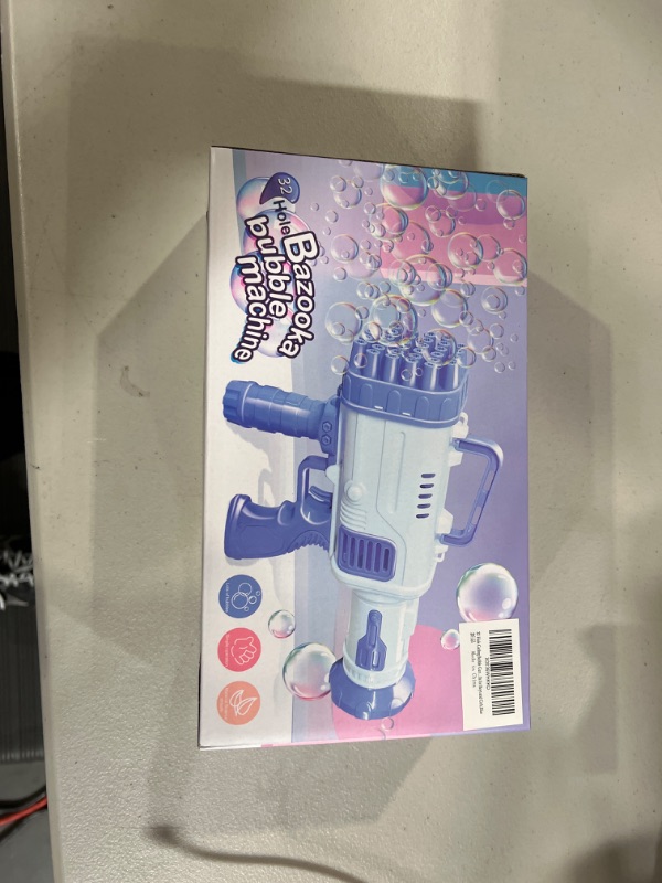 Photo 2 of 32 Hole Gatling Automatic Bubble Gun ?Rocket Boom Bubble Gun? Bubble Bazooka Gun?Indoor Outdoor Party Wedding Social Outing ? Electric Automatic Bubble MachineToys Gifts for Boys and Girls. (Blue)