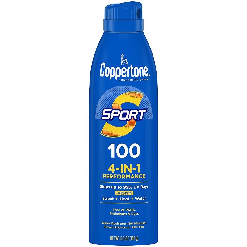 Photo 1 of coppertone SPORT Sunscreen Spray SPF 100, Water Resistant, Continuous Spray Sunscreen, Broad Spectrum SPF 100 Sunscreen, 5.5 Oz Spray