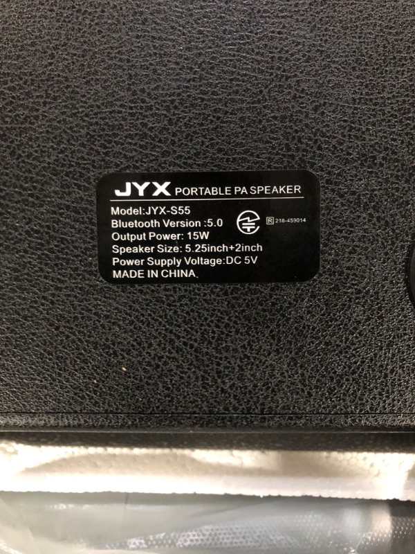 Photo 1 of JYX Karaoke Machine with 2 UHF Wireless Microphones, Bluetooth Speaker with Bass/Treble Adjustment and LED Light, PA System Support TWS, AUX In, FM, REC, Supply for Party/Adults/Kids - Black
