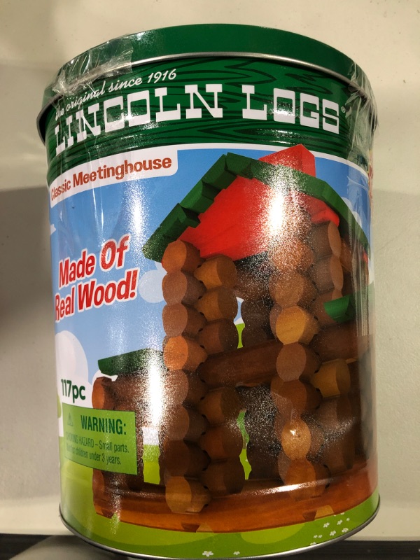 Photo 1 of Lincoln Logs Basic Fun Set - Classic Meetinghouse - Children's Wood Building Block Toy, Ages 3+ Multicolor