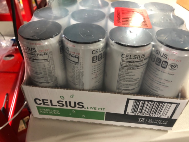 Photo 1 of CELSIUS Sparkling Kiwi Guava, Functional Essential Energy Drink 12 Fl Oz (Pack of 12) Sparkling Kiwi Guava 12 Fl Oz (Pack of 12)