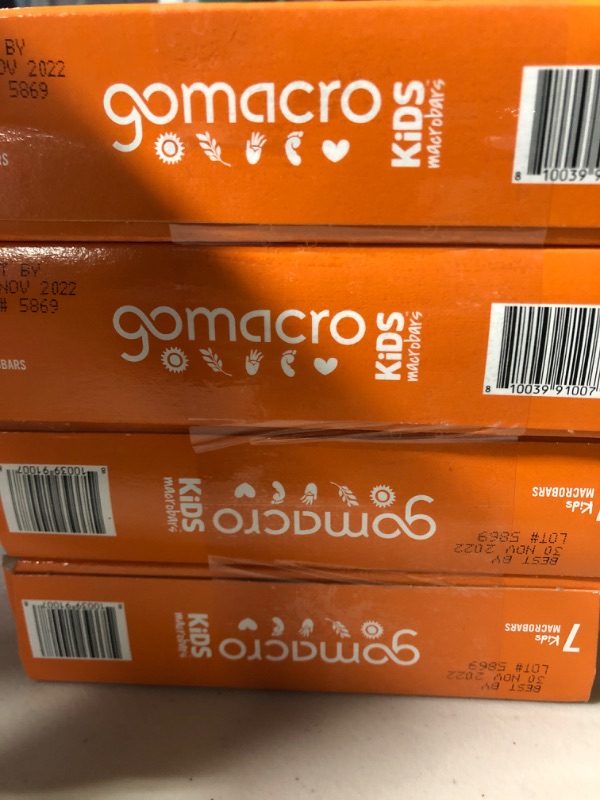 Photo 2 of (x4 boxes) (best by 30 Nov. 2022)
GoMacro Kids MacroBar, Peanut Butter Cup, Organic Vegan Snack Bars, 7 ct