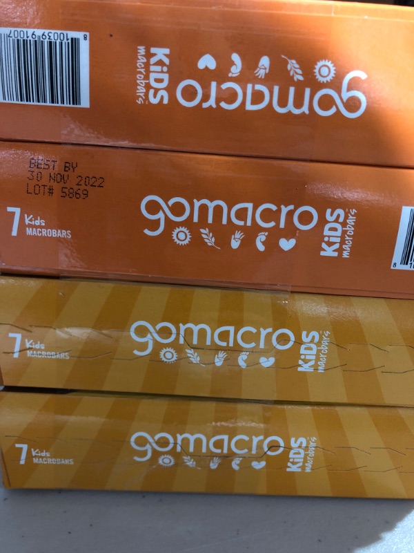 Photo 2 of (x4 boxes) (best by 30 Nov. 2022)
GoMacro Kids MacroBar, Peanut Butter Cup, Organic Vegan Snack Bars, 7 ct