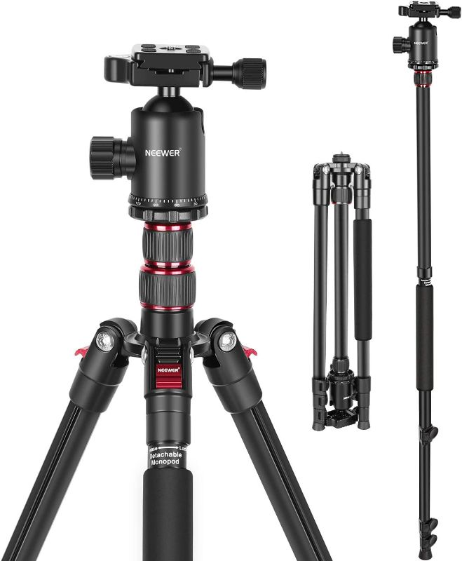 Photo 1 of 
NEEWER 77 inch Camera Tripod Monopod for DSLR with 360° Panoramic Ball Head, 2 Axis Center Column, Arca Type QR Plate, Compact Aluminum Lightweight 18lb Max...