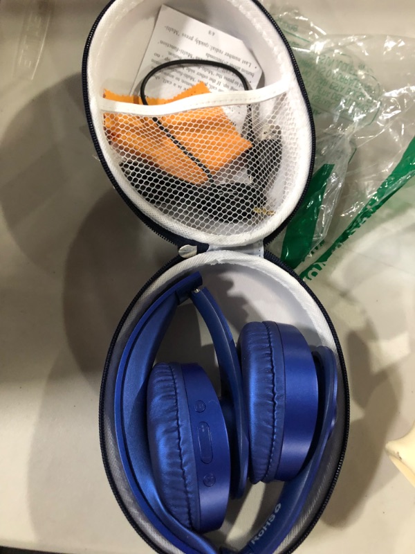 Photo 2 of Bluetooth Headphones Wireless,TUINYO Over Ear Stereo Wireless Headset 40H Playtime with deep bass, Soft Memory-Protein Earmuffs, Built-in Mic Wired Mode PC/Cell Phones/TV-Dark Blue