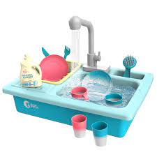 Photo 1 of CUTE STONE Color Changing Kitchen Sink Toys, Children Heat Sensitive Electric Dishwasher Playing Toy with Running Water, Automatic Water Cycle System Play House Pretend Role Play Toys for Boys Girls