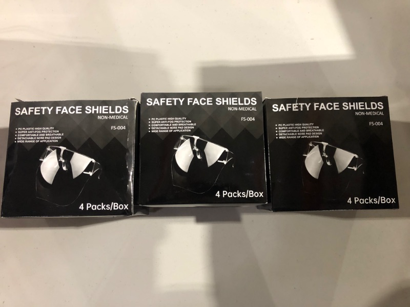 Photo 2 of 
Face Shield with Glasses 4 Pack, Anti-Fog Clear Face Mask Shield Ultra Clear Reusable Protective Plastic Face Shield
