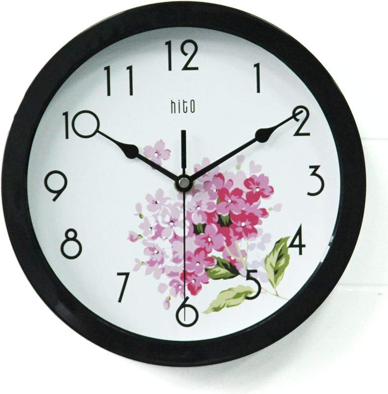 Photo 1 of hito Silent Floral Wall Clock Non Ticking 10 inch