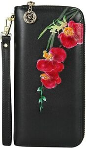 Photo 1 of WILD WORLD Leather Wrist Wallet and Embossed Purse for Women (Orchid-Red)