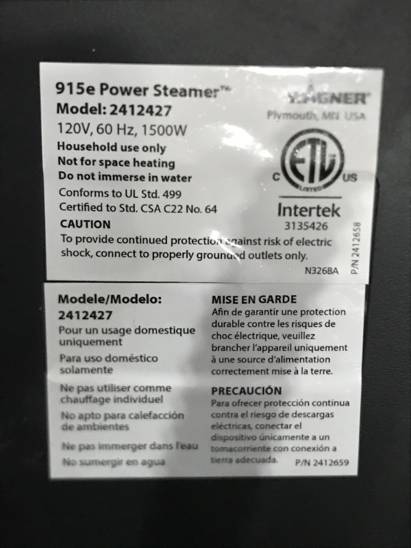 Photo 6 of **SEE CLERK NOTES**
Wagner Spraytech C900054 905e AutoRight Multi-Purpose Steam Cleaner, 12 Accessories Included, Steamer, Steam Cleaners, Steamer for cleaning, Power Steamer, Color May Vary 905 Steam