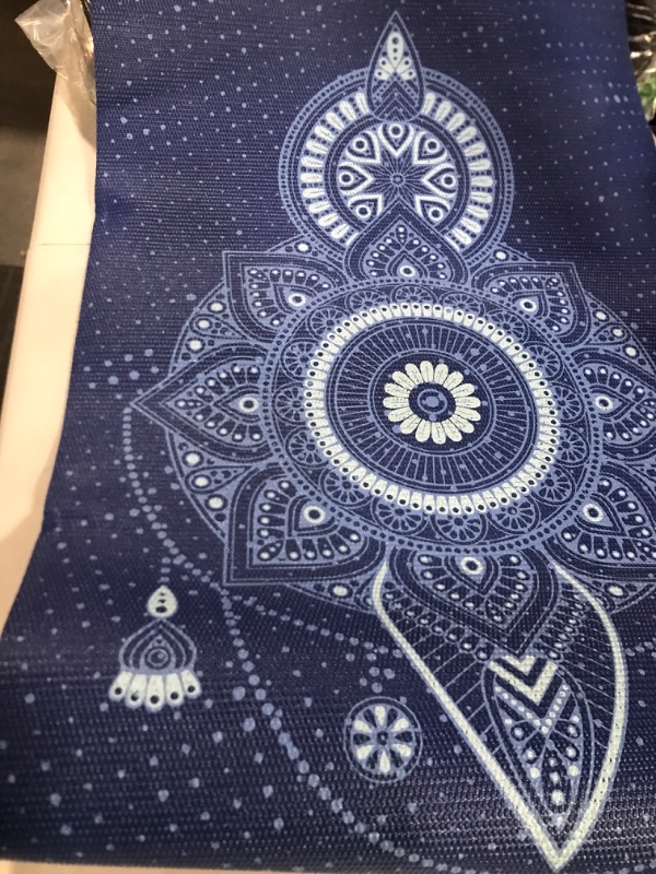 Photo 2 of Gaiam Yoga Mat - Premium 6mm Print Extra Thick Non Slip Exercise & Fitness Mat (68"L x 24"W x 6mm Thick) Celestial Blue
